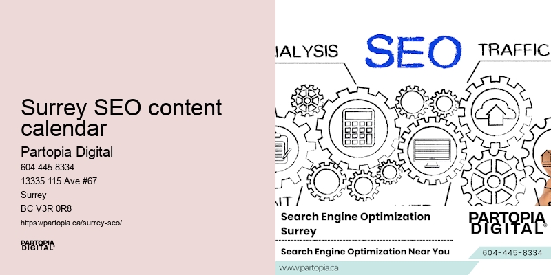 Surrey SEO content calendar